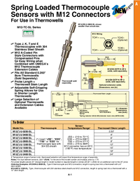 Thumbnail of document Data Sheet - M12ESS Spring Loaded Thermocouple Probes w/M12 Connectors